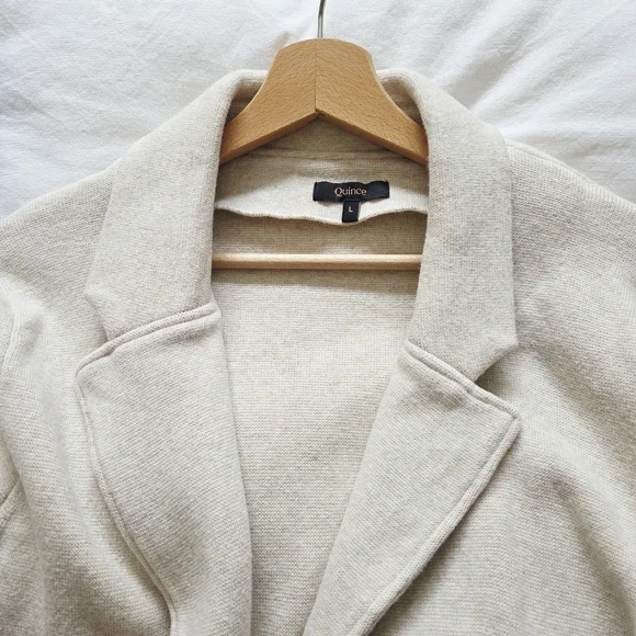 Quince 100% Organic Cotton Knit Blazer Size Large - Picture 4 of 9